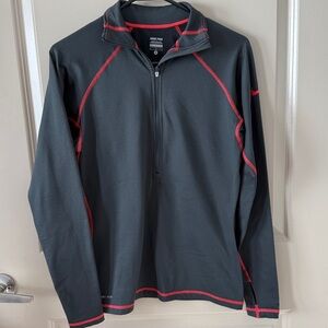 Gray and Red NIKE Quarter-Zip Pullover